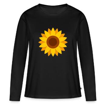 Sonnenblume - Frauen Premium Bio Langarmshirt - Schwarz - Vorne - Julia (174cm)