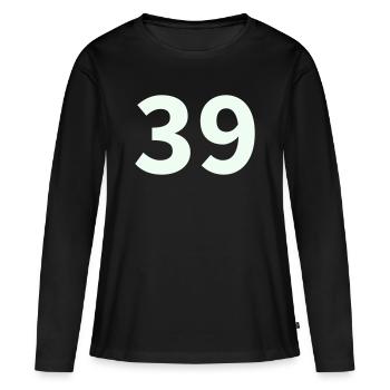 39- - Women's Premium Organic Long Sleeve Shirt - black - Front - Julia (174cm)