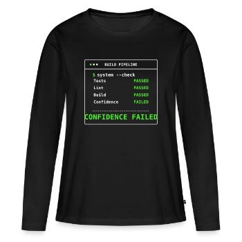System Check Build Pipeline DevOps IT Gift - Women's Premium Organic Long Sleeve Shirt - black - Front - Julia (174cm)