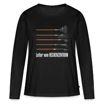 Rechenzentrum Design Gartengeräte Rechen Leiter - Frauen Premium Bio Langarmshirt - Schwarz - Vorne - Julia (174cm)
