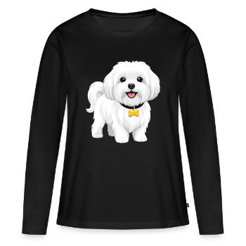 Maltais - T-shirt manches longues Premium bio Femme - noir - Devant - Julia (174cm)