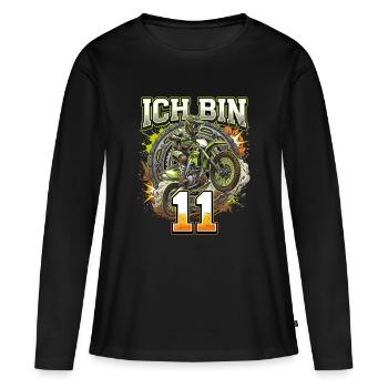 Je suis Motocross Nitro 11 - T-shirt manches longues Premium bio Femme - noir - Devant - Julia (174cm)