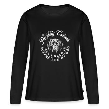 Dog Coffee Love All I Need Coffee and My Dog - T-shirt manches longues Premium bio Femme - noir - Devant - Julia (174cm)