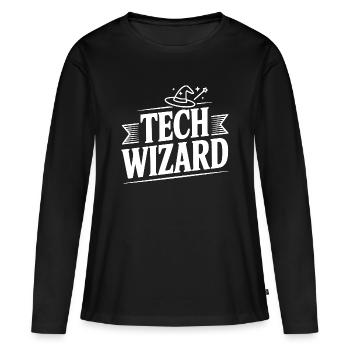 Tech Wizard - Frauen Premium Bio Langarmshirt - Schwarz - Vorne - Julia (174cm)