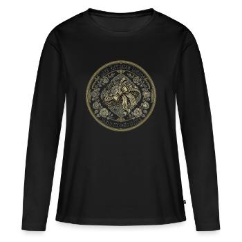 Rose à chapeau londonienne de la fin de l’époque victorienne - T-shirt manches longues Premium bio Femme - noir - Devant - Julia (174cm)