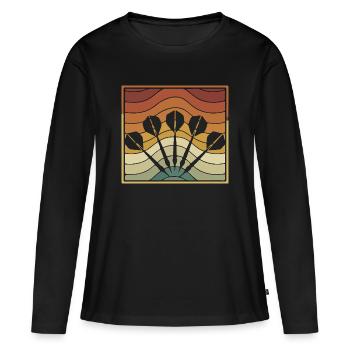 Fléchettes à fléchettes - T-shirt manches longues Premium bio Femme - noir - Devant - Julia (174cm)