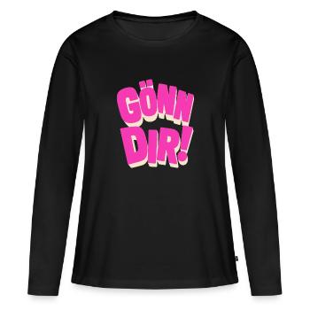 Fais-toi plaisir ! - T-shirt manches longues Premium bio Femme - noir - Devant - Julia (174cm)