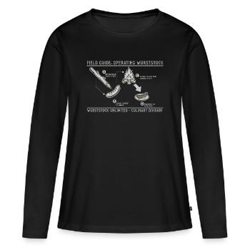 Sausage stick Field Guide Grill Art - Women's Premium Organic Long Sleeve Shirt - black - Front - Julia (174cm)