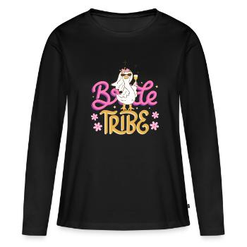 T-shirt de la tribu Bachelorette - T-shirt manches longues Premium bio Femme - noir - Devant - Julia (174cm)