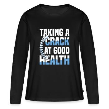 Tenter une bonne colonne vertébrale en bonne santé - T-shirt manches longues Premium bio Femme - noir - Devant - Julia (174cm)