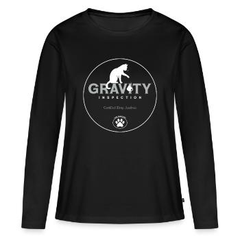 Logo d’inspection gravitationnelle - T-shirt manches longues Premium bio Femme - noir - Devant - Julia (174cm)