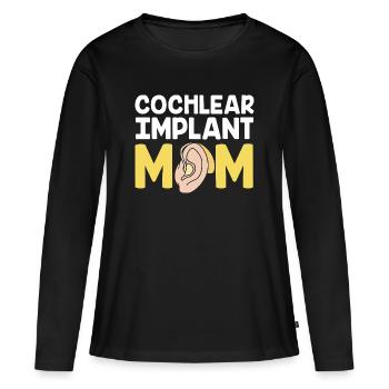 Deaf Deaf Deaf Sign Language - Women's Premium Organic Long Sleeve Shirt - black - Front - Julia (174cm)