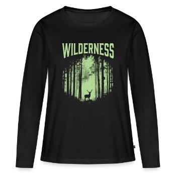 Hiking - Outdoor Adventure - Wilderness - Women's Premium Organic Long Sleeve Shirt - black - Front - Julia (174cm)