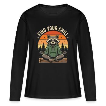 Hiking - Outdoor Adventure - Find Your Chill - Women's Premium Organic Long Sleeve Shirt - black - Front - Julia (174cm)