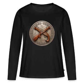 Historical Firecracker & Shooter Medal - Women's Premium Organic Long Sleeve Shirt - black - Front - Julia (174cm)