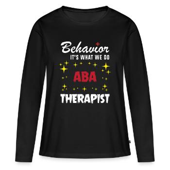 Thérapie comportementale, thérapie comportementale - T-shirt manches longues Premium bio Femme - noir - Devant - Julia (174cm)