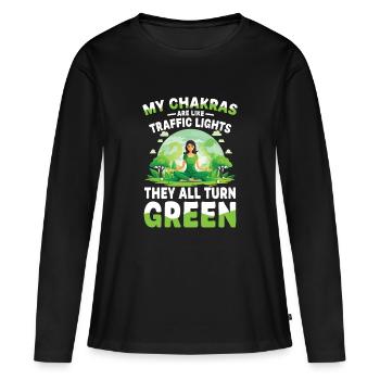 Mes chakras sont comme des feux de circulation. Ils tournent tous. - T-shirt manches longues Premium bio Femme - noir - Devant - Julia (174cm)