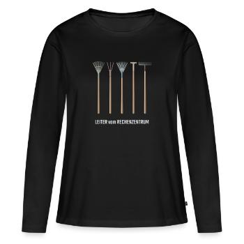 Rechenzentrum IT EDV Nerd Computer Shirt Geschenk - Frauen Premium Bio Langarmshirt - Schwarz - Vorne - Julia (174cm)