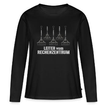 Rechenzentrum Design Gartengeräte Rechen Leiter - Frauen Premium Bio Langarmshirt - Schwarz - Vorne - Julia (174cm)