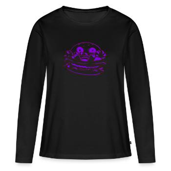 Monster burger - T-shirt manches longues Premium bio Femme - noir - Devant - Julia (174cm)