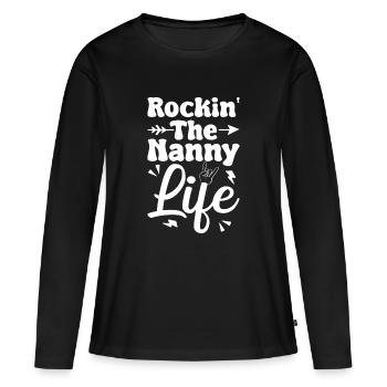Childcare Provider Rockin The Nanny Life Daycare - Women's Premium Organic Long Sleeve Shirt - black - Front - Julia (174cm)