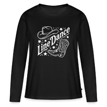 Line Dance Western Country - Women's Premium Organic Long Sleeve Shirt - black - Front - Julia (174cm)