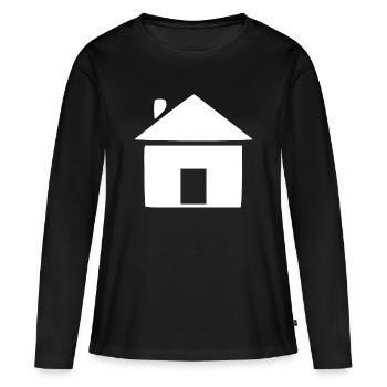 Don du constructeur minimal de maison - T-shirt manches longues Premium bio Femme - noir - Devant - Julia (174cm)