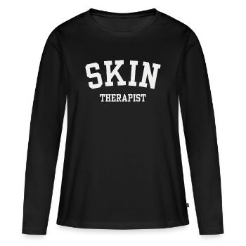 Cadeau de soins de la peau pour esthéticienne - T-shirt manches longues Premium bio Femme - noir - Devant - Julia (174cm)