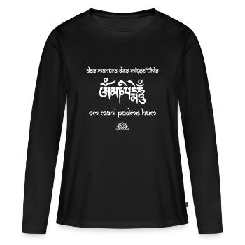 Om Mani Padme Hum - Frauen Premium Bio Langarmshirt - Schwarz - Vorne - Julia (174cm)