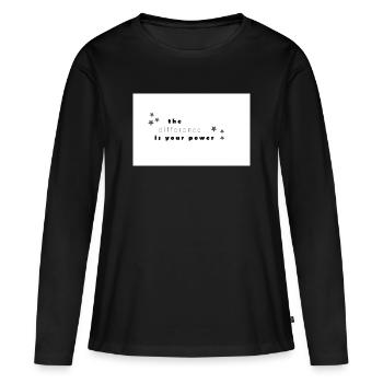 difference - Frauen Premium Bio Langarmshirt - Schwarz - Vorne - Julia (174cm)
