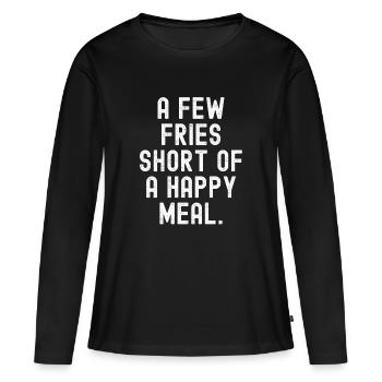 Ein paar Pommes zu wenig Happy Meal - Frauen Premium Bio Langarmshirt - Schwarz - Vorne - Julia (174cm)