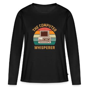 Computer Whisperer lustiges IT-Tech-Geschenk - Frauen Premium Bio Langarmshirt - Schwarz - Vorne - Julia (174cm)