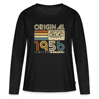 1956 Birthday Retro Vintage Vintage Gift - Women's Premium Organic Long Sleeve Shirt - black - Front - Julia (174cm)