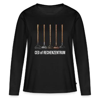 CEO of Data Center Gardener Gardener Garden - Women's Premium Organic Long Sleeve Shirt - black - Front - Julia (174cm)
