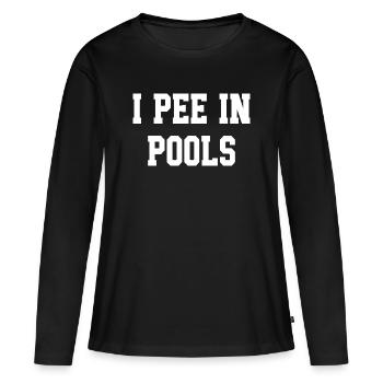 Bold Block Typography on Black - Women's Premium Organic Long Sleeve Shirt - black - Front - Julia (174cm)