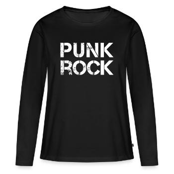 Punk Rock Distressed Typography - Women's Premium Organic Long Sleeve Shirt - black - Front - Julia (174cm)