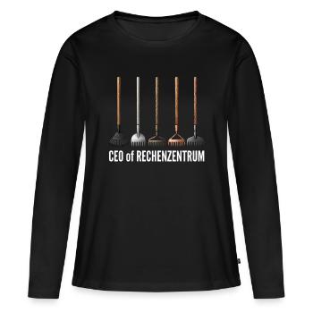 CEO of Data Center Gardener Garden Gardening - Women's Premium Organic Long Sleeve Shirt - black - Front - Julia (174cm)