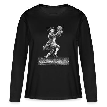 John Adams Basket-ball - T-shirt manches longues Premium bio Femme - noir - Devant - Julia (174cm)