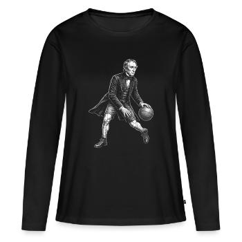 John Tyler Basketball  - Frauen Premium Bio Langarmshirt - Schwarz - Vorne - Julia (174cm)