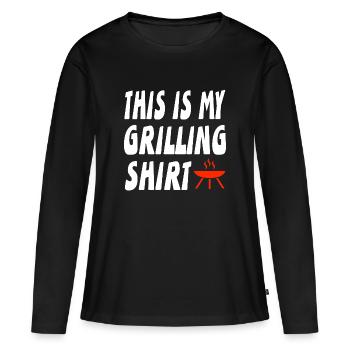 Grillen - Frauen Premium Bio Langarmshirt - Schwarz - Vorne - Julia (174cm)