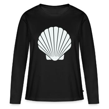 Geometrische Muschelkunst - Frauen Premium Bio Langarmshirt - Schwarz - Vorne - Julia (174cm)