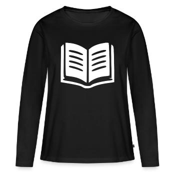Buch Bücher lesen Geschenk - Frauen Premium Bio Langarmshirt - Schwarz - Vorne - Julia (174cm)