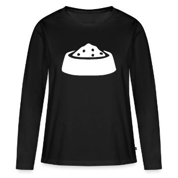 Bowl Pet Gift - Women's Premium Organic Long Sleeve Shirt - black - Front - Julia (174cm)