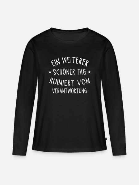 Sarkastisch German Text Tee - Frauen Premium Bio Langarmshirt - Schwarz