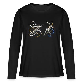 Duel de Fencing Rubans Énergétiques - T-shirt manches longues Premium bio Femme - noir - Devant - Julia (174cm)