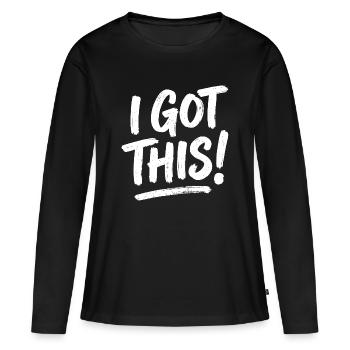 J’ai ce pinceau audacieux - T-shirt manches longues Premium bio Femme - noir - Devant - Julia (174cm)