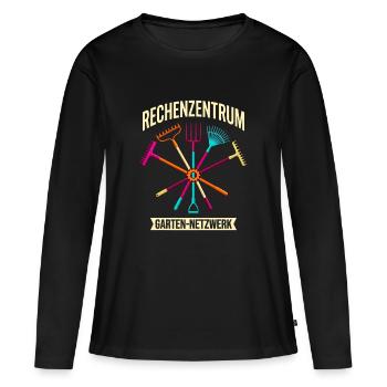 Rechenzentrum Garten Netzwerk lustig Gärtner - Frauen Premium Bio Langarmshirt - Schwarz - Vorne - Julia (174cm)
