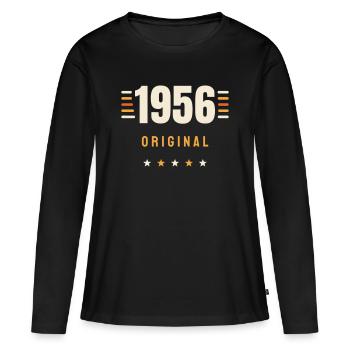 1956 Original Jahrgang Retro 70. Geburtstag Gesche - Frauen Premium Bio Langarmshirt - Schwarz - Vorne - Julia (174cm)