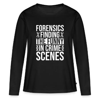 Analyste médico-légal drôle dans les scènes de crime Brigade Crime - T-shirt manches longues Premium bio Femme - noir - Devant - Julia (174cm)