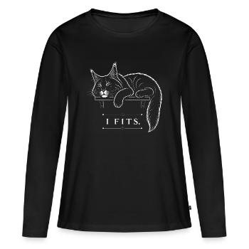 Maine Coon – I Fits - Frauen Premium Bio Langarmshirt - Schwarz - Vorne - Julia (174cm)